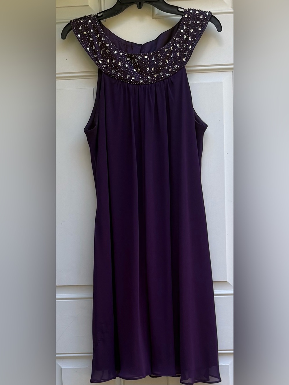 JS Boutique Purple Embellished Chiffon Cocktail Dress Size 16